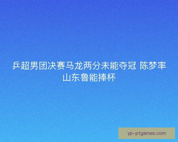 乒超男团决赛马龙两分未能夺冠 陈梦率山东鲁能捧杯